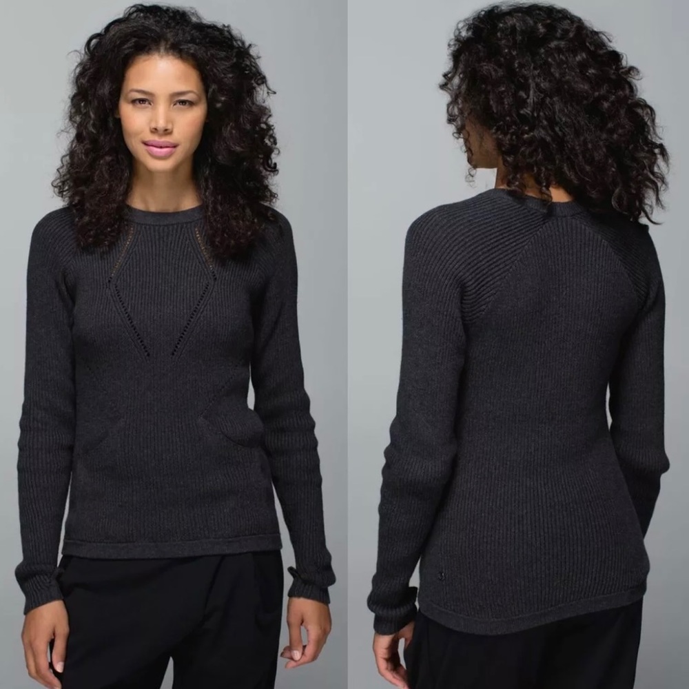 Lululemon The Sweater The Better Heathered Black Size 2